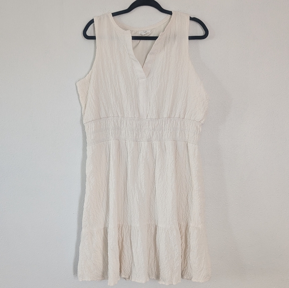Maurice's Bare Notch Neck Skater Dress Ivory Size XL - Picture 4 of 9